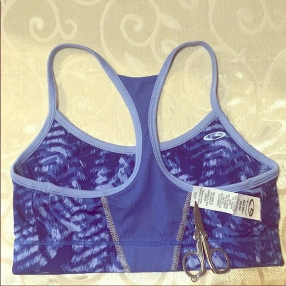 Champion duo dry reversible blue sports athletic yoga wire free bra NEW XS - Picture 8 of 8